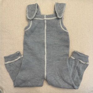 Organic merino wool baby overalls, Size 6-9 months